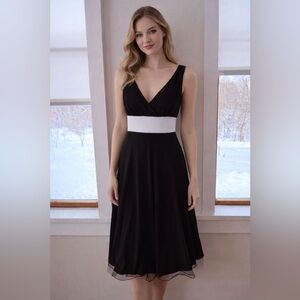 Speechless Black and White Midi Dress